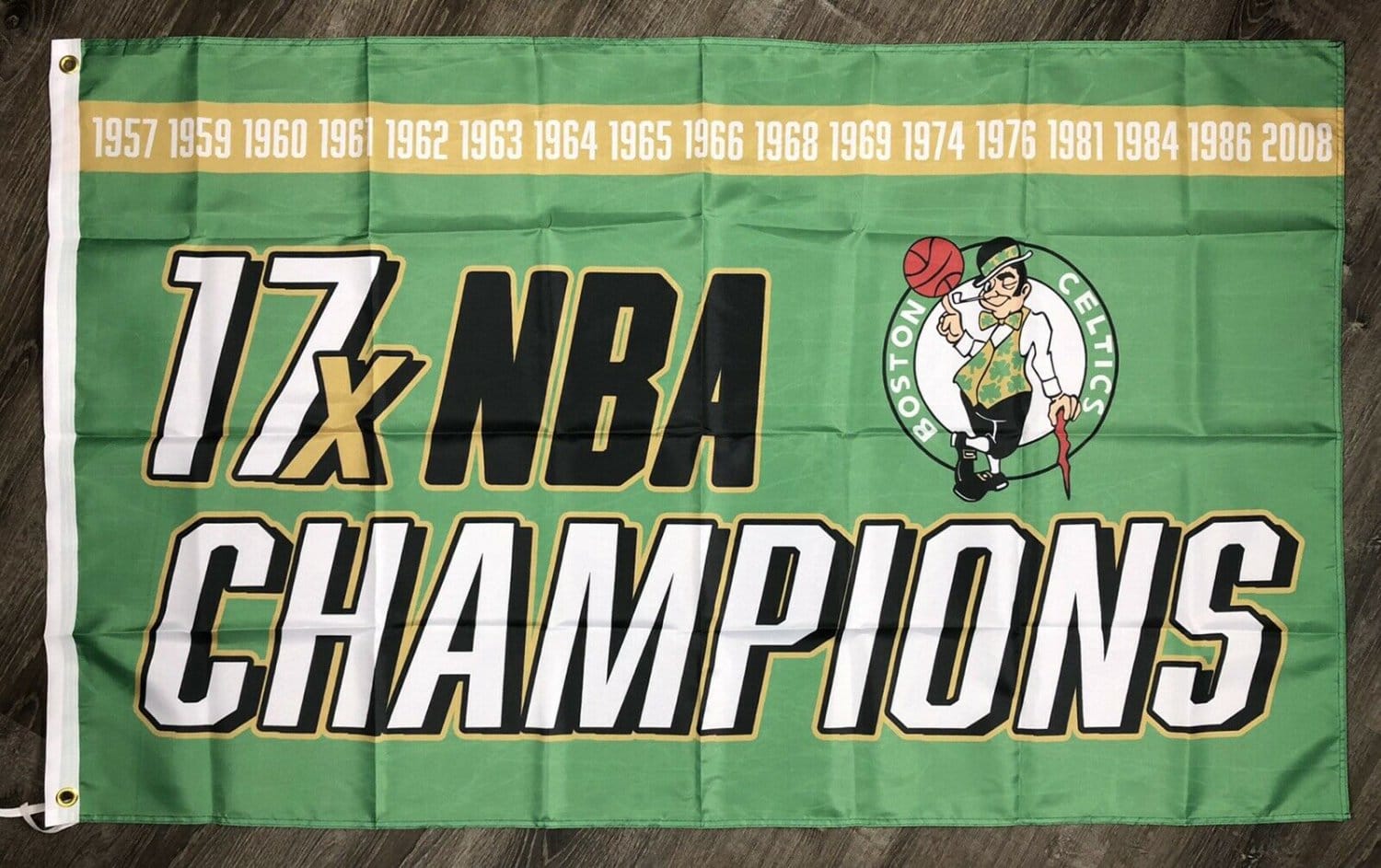 Boston Celtics Championship Flag 3x5 ft Green Sports Banner Man-Cave Garage