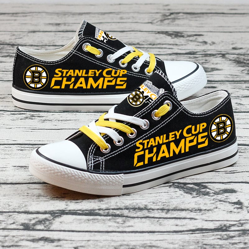 Boston Bruins Low Top Canvas Sport Sneakers Shoes For Men Women Fans - Image 5