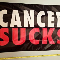 Breast Cancer Flag Cancer Sucks B Hope Pray USA Sign 3x5'