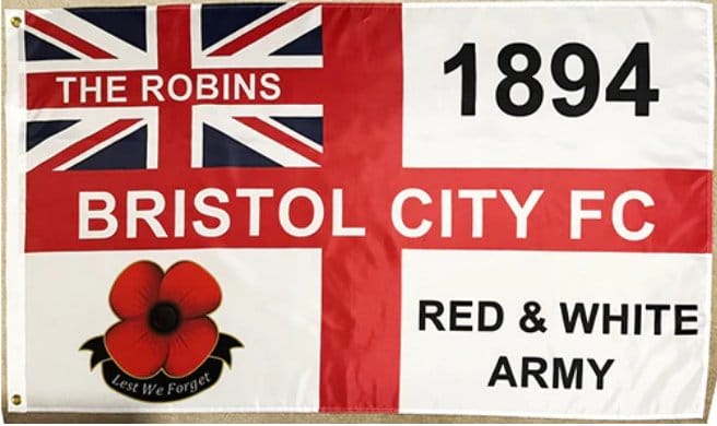 Bristol City Football Club Flag 3x5ft Banner polyester Red White Army