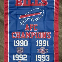 Buffalo Bills AFC Championship Flag 3x5 ft Blue Sports Banner Man-Cave Vertical