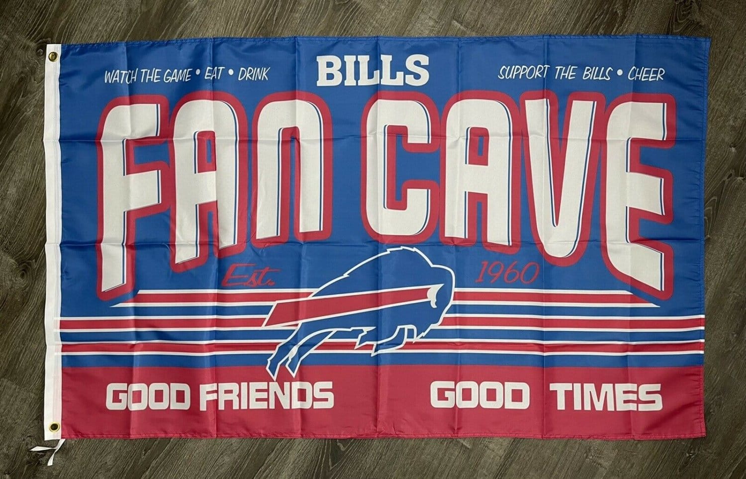 Buffalo Bills Fan Cave Flag 3x5 ft Blue Sports Banner Man-Cave Garage
