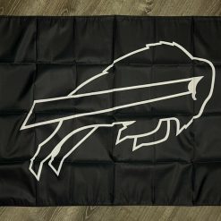 Buffalo Bills Logo Flag 3x5 ft Sports Black Banner Man-Cave Garage