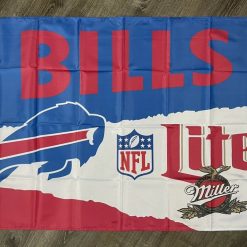 Buffalo Bills Miller Lite Flag 3x5 ft Sports Banner Man-Cave Garage Bar Pub