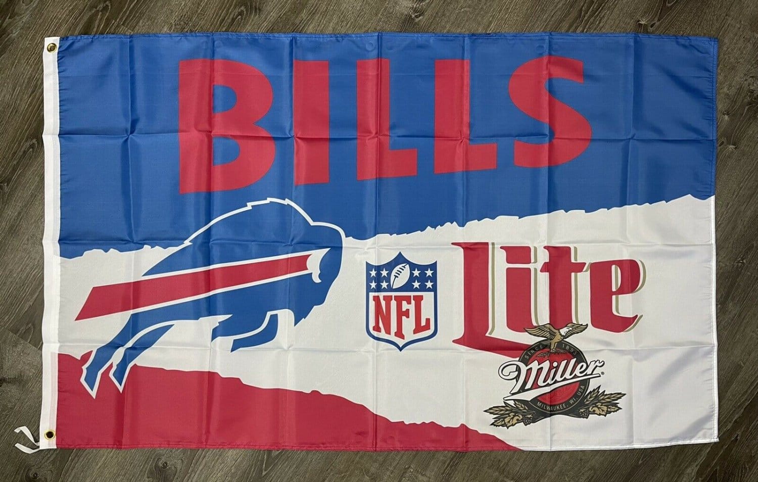 Buffalo Bills Miller Lite Flag 3x5 ft Sports Banner Man-Cave Garage Bar Pub