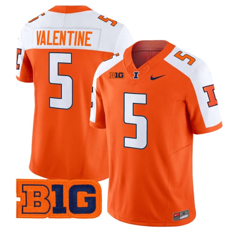 Ca'Lil Valentine Jersey #5 Illinois Fighting Illini 2025 Vapor Stitched - Image 4