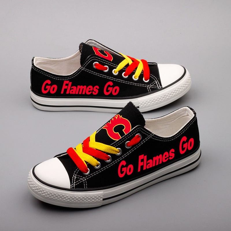 Calgary Flames Low Top Canvas Sport Sneakers Shoes For Men Women Fans - Image 6
