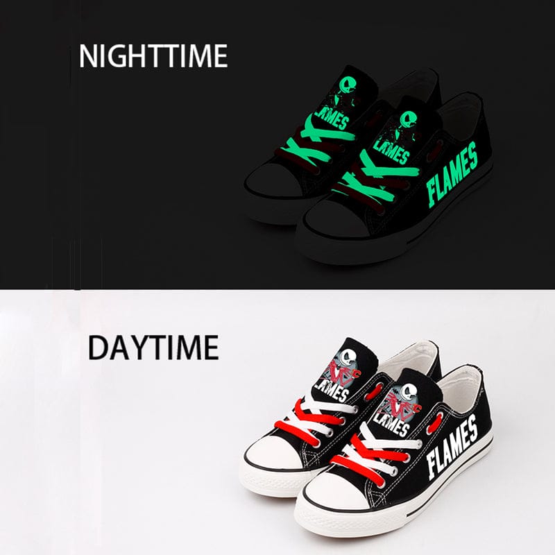 Alternative view of Calgary Flames Low Top Canvas Sport Sneakers Shoes For Men Women Fans