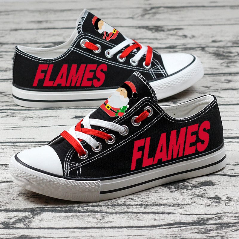 Calgary Flames Low Top Canvas Sport Sneakers Shoes For Men Women Fans - Image 3