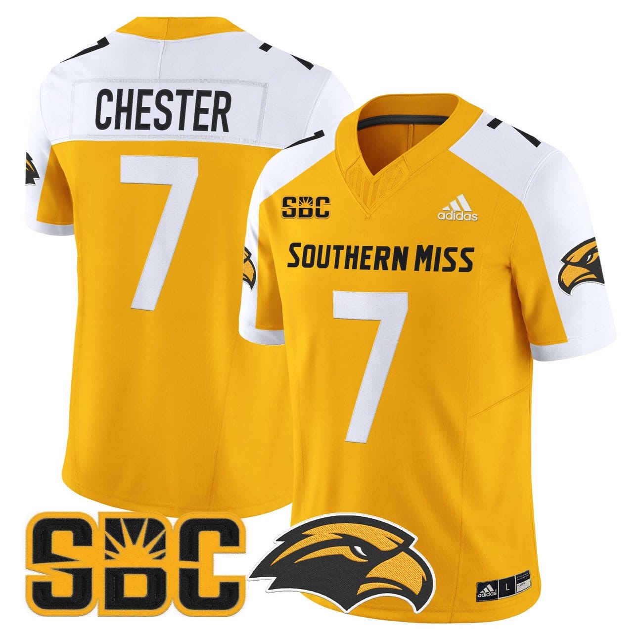 Carl Chester Jersey #7 Southern Miss Golden Eagles 2025 Vapor Limited Stitched - Image 3