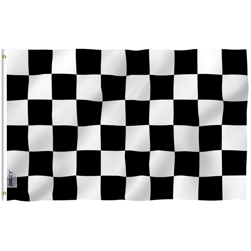 Checkered Flag - Black and White Racing Flag with Brass Grommets 3X5Ft Banner USA Polyester