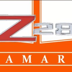 Chevrolet Camaro Z28 3x5 ft Flag Banner Garage Man-Cave Chevy Racing Car Club Orange