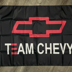 Chevrolet Team Chevy Racing Flag 3x5 ft Black Banner Man-Cave Garage Car Club