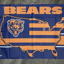 Chicago Bears Man-Cave Flag 3x5 ft Blue Sports State Banner Garage Bar Pub