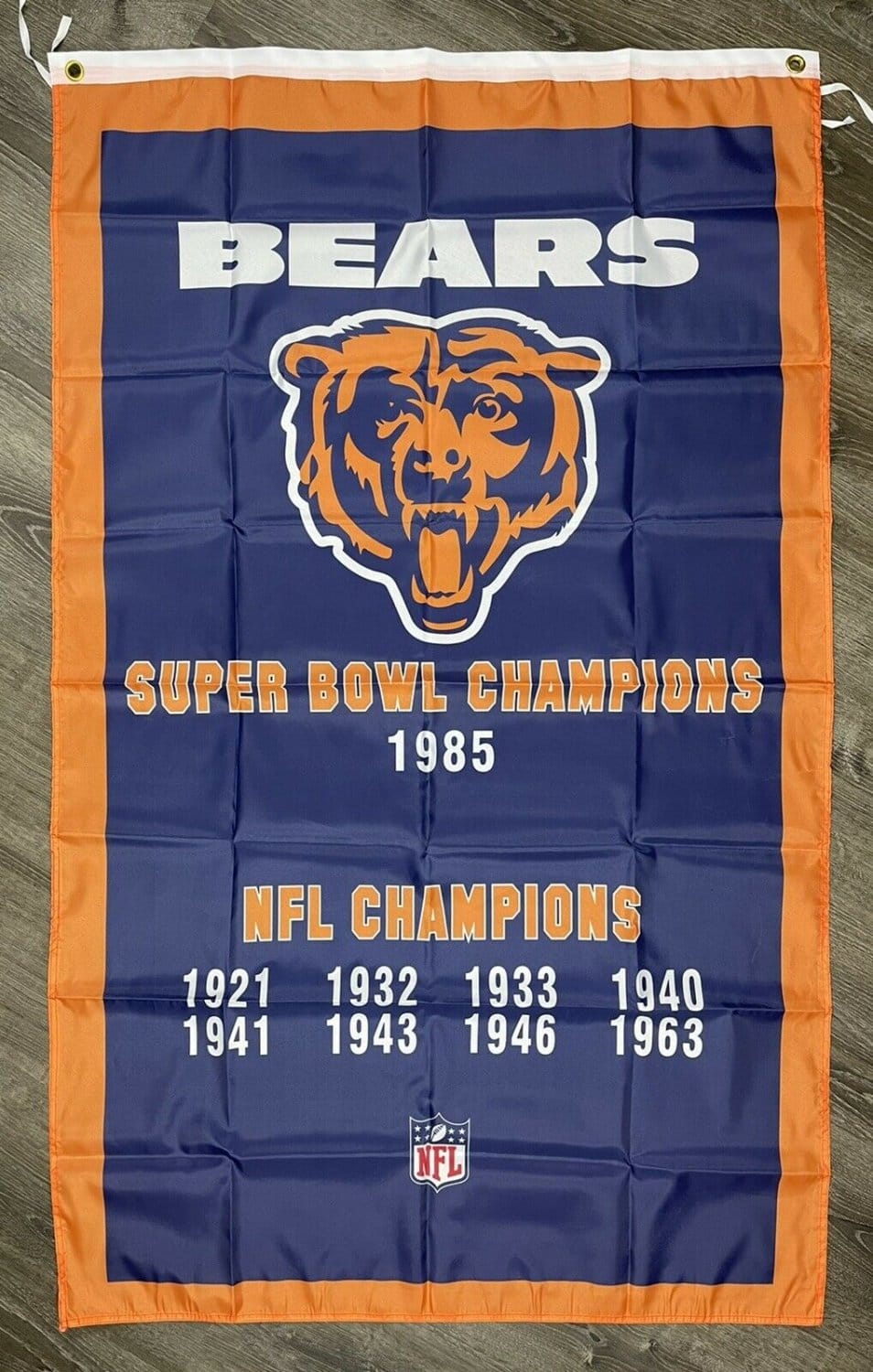 Chicago Bears NFL Super Bowl Championship Flag 3x5ft Vertical Banner Man-Cave