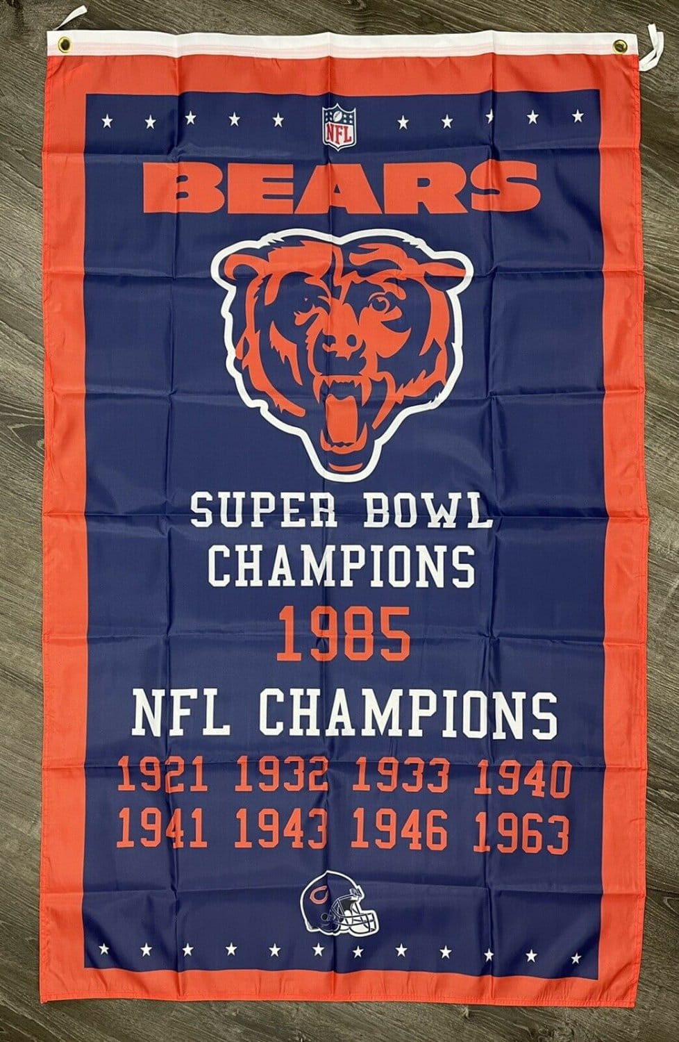 Chicago Bears Super Bowl Championship Flag 3x5 Vertical Banner Man-Cave