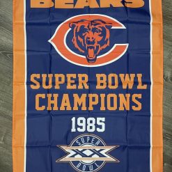 Chicago Bears Super Bowl Championship Flag 3x5 Vertical Banner Man-Cave