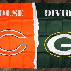 Chicago Bears vs Green Bay Packers House Divided Flag 3x5 ft Sports Banner