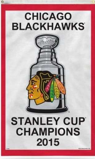 Chicago Blackhawks 2015 Stanley Cup Vertical Flag 3X5Ft Polyester Digital Print Banner USA