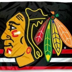 Chicago Blackhawks Black Flag 3X5Ft Polyester Digital Print Banner USA