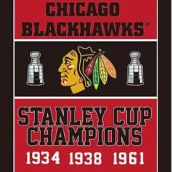Chicago Blackhawks Champions Vertical Flag 3X5Ft Polyester Digital Print Banner USA