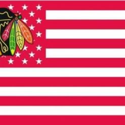 Chicago Blackhawks Custom US Flag 3X5Ft Polyester Digital Print Banner USA