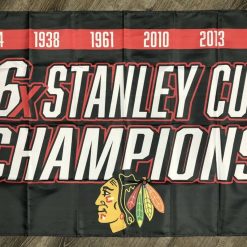 Chicago Blackhawks Stanley Cup Championship Hockey Flag 3x5 ft Black Banner