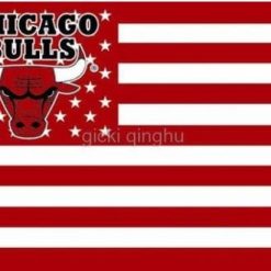 Chicago Bulls Flag Star and Stripe Red Flag 3X5Ft Polyester Banner USA Digital Print