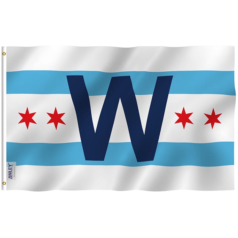 Chicago Cub Win Combo Flag - Chicago City W Wrigley Field Flag with Brass Grommets 3X5Ft Banner USA