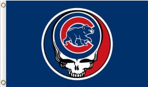 Chicago Cubs Dead Skull Flag 3X5Ft Banner USA Polyester with Brass Grommets