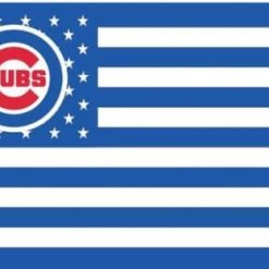 Chicago Cubs with Star and Stripe Flag 3X5Ft Banner USA Polyester with Brass Grommets