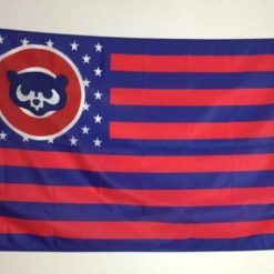 Chicago Cubs with Star and Stripe US Flag 3X5Ft Banner USA Polyester with Brass Grommets