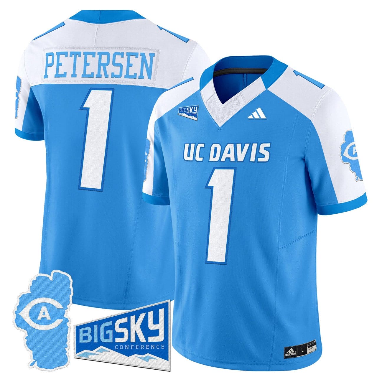 Alternative view of Chris Petersen Jersey #1 UC Davis Aggies 2025 Lake Tahoe Patch