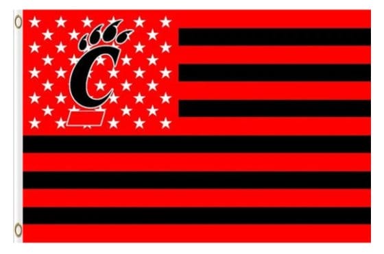Cincinnati Bearcats Black Red Flag 3X5ft Banner USA Polyester with 2 Brass Grommets