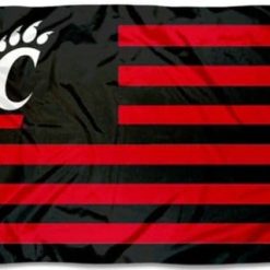 Cincinnati Bearcats Stars and Stripes Nation flag 3X5ft Banner USA Polyester with 2 Brass Grommets