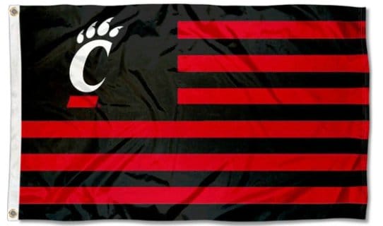 Cincinnati Bearcats Stars and Stripes Nation flag 3X5ft Banner USA Polyester with 2 Brass Grommets
