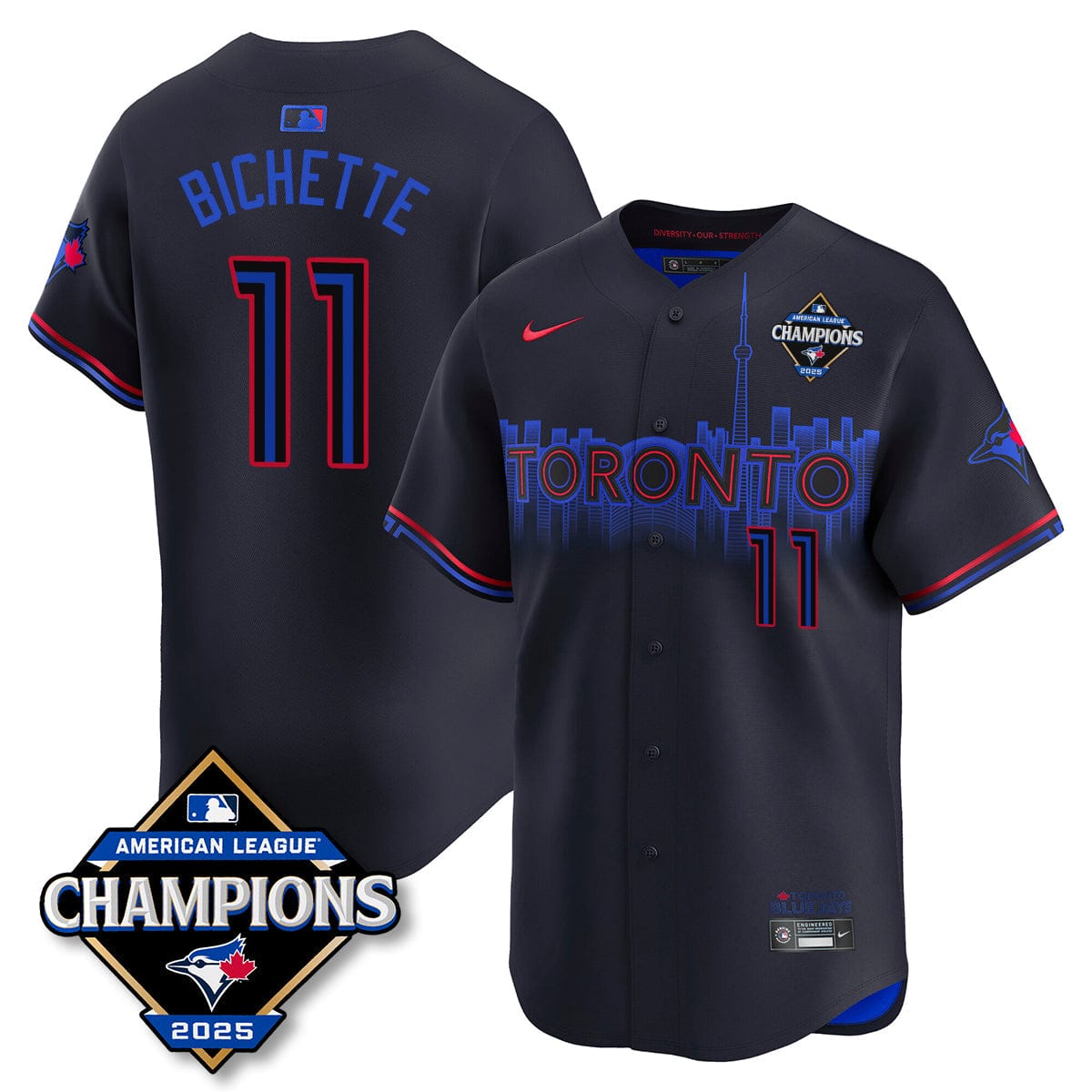 Toronto Blue Jays 2025 American League Champions Jersey - All Stitched - Image 10