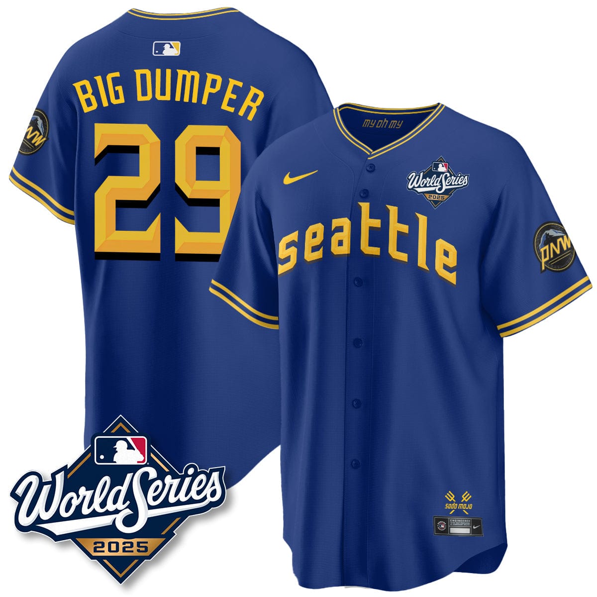 Seattle Mariners 2025 World Series Jersey - All Stitched - Image 4