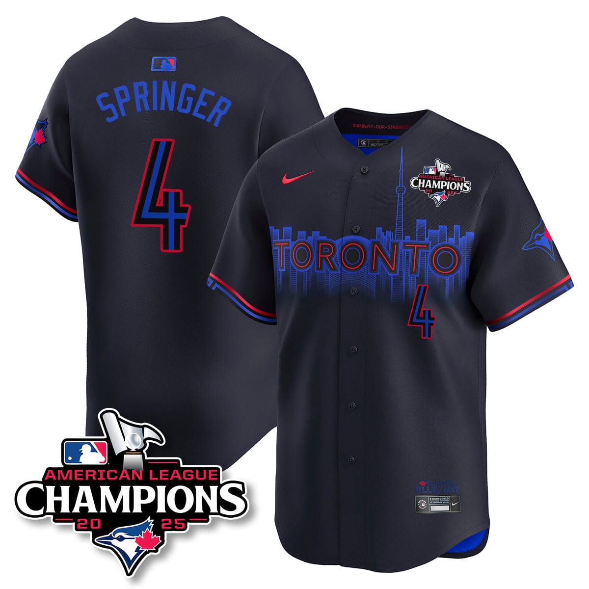 Toronto Blue Jays 2025 American League Champions Jersey - All Stitched - Image 14