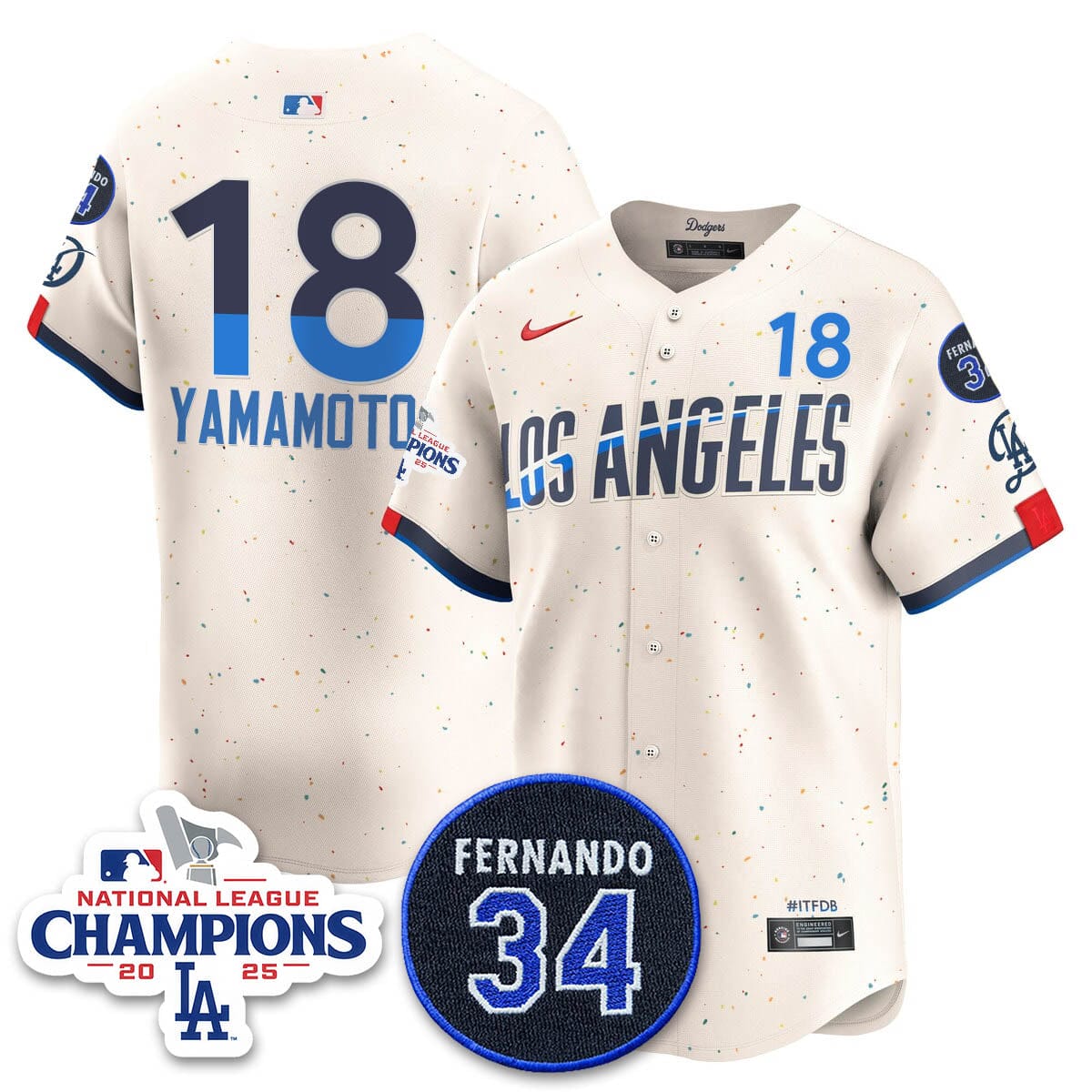 Los Angeles Dodgers 2025 NL Champions Jersey - All Stitched - Image 17