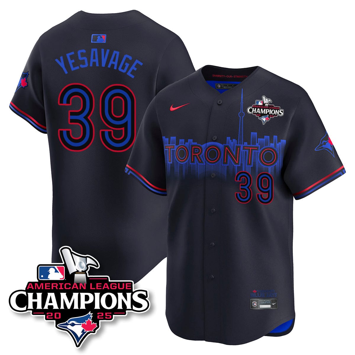 Toronto Blue Jays 2025 American League Champions Jersey - All Stitched - Image 15