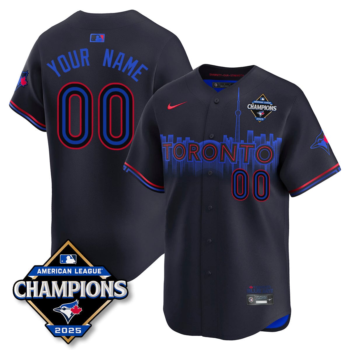 Toronto Blue Jays 2025 American League Champions Jersey - All Stitched - Image 16