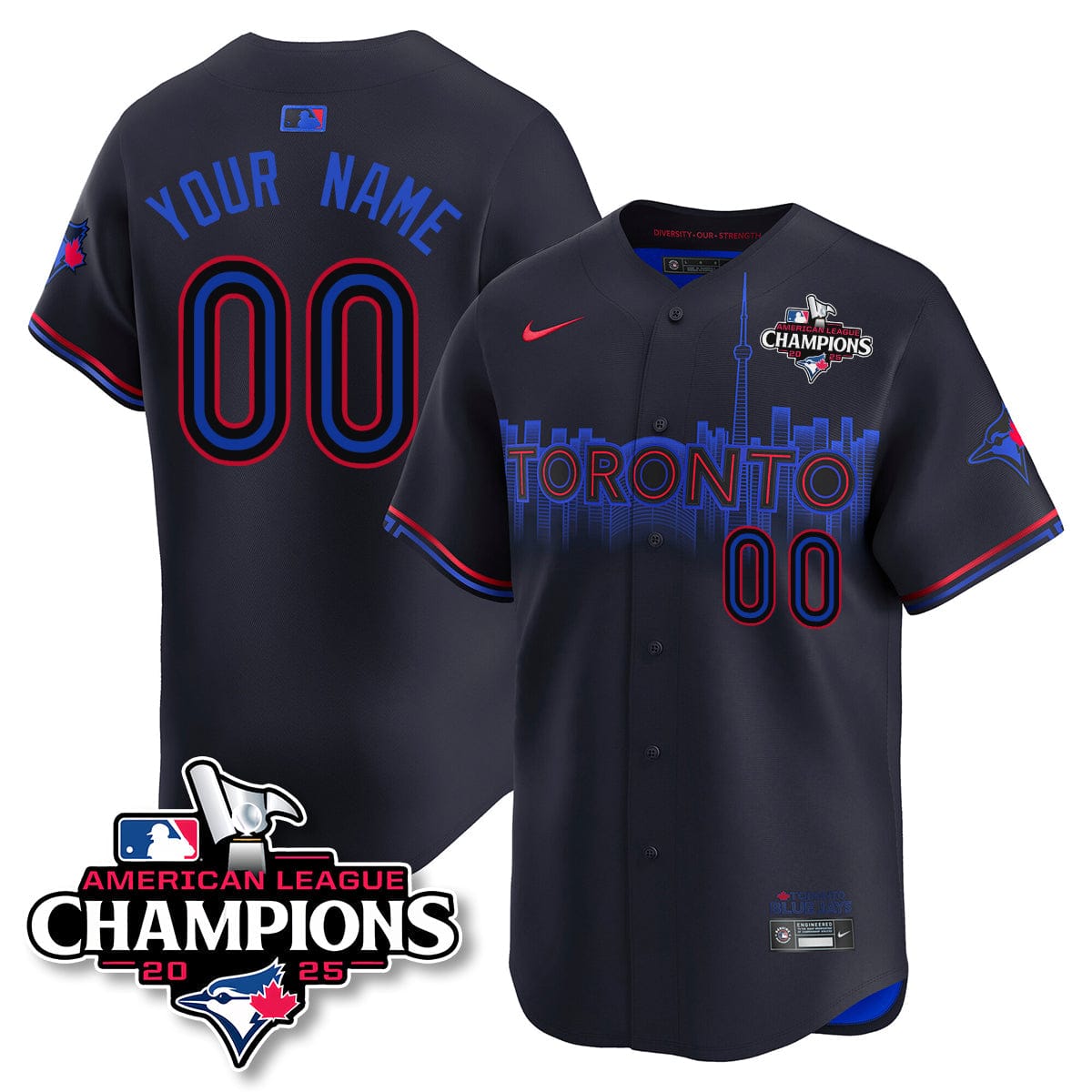 Toronto Blue Jays 2025 American League Champions Jersey - All Stitched - Image 16