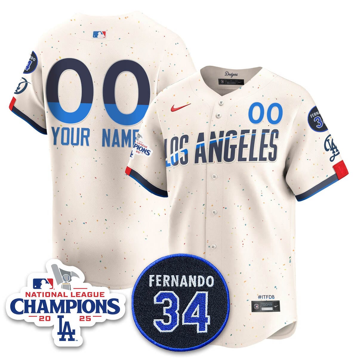 Los Angeles Dodgers 2025 NL Champions Custom Jersey - All Stitched - Image 7