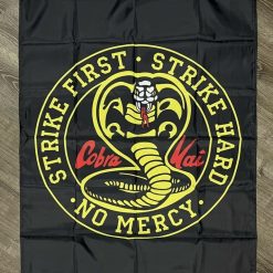 Cobra Kai Strike First Karate Kid Flag 3x5 ft Vertical Movie Banner Man-Cave Vertical