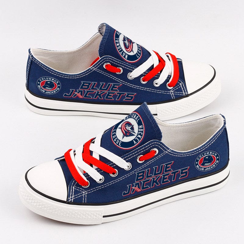 Columbus Blue Jackets Low Top Canvas Sport Sneakers Shoes For Men Women Fans - Image 3