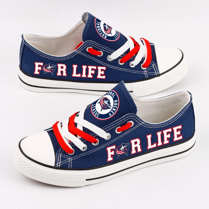 Alternative view of Columbus Blue Jackets Low Top Canvas Sport Sneakers Shoes For Men Women Fans