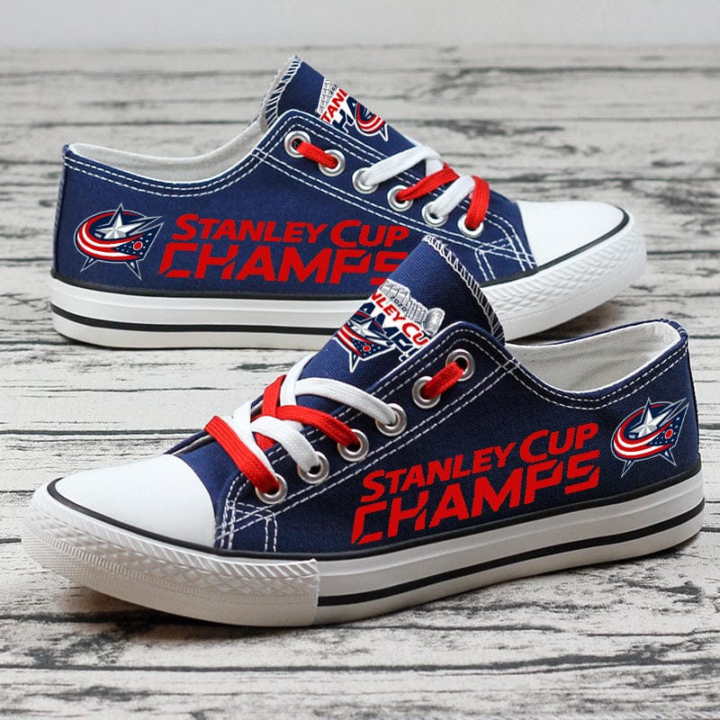 Columbus Blue Jackets Low Top Canvas Sport Sneakers Shoes For Men Women Fans - Image 6