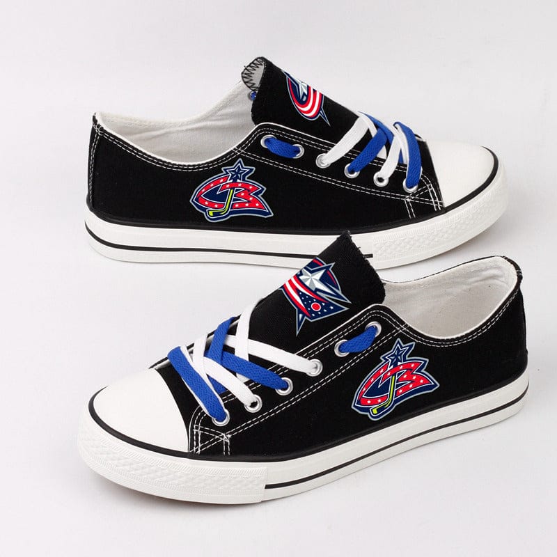 Columbus Blue Jackets Low Top Canvas Sport Sneakers Shoes For Men Women Fans - Image 4