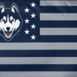 Connecticut Huskies Star and Stripes US Flag 3X5ft Banner Polyester with 2 Brass Grommets